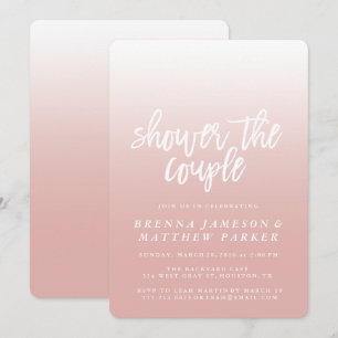 Invitación Parejas Elegantes De Color Rosa Ombre Invitan A La