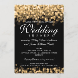 Invitación Parejas elegantes Ducha Luces de Oro