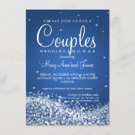 Invitación Parejas Elegantes Ducha Sparkling Wave Blue