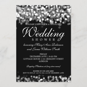 Invitación Parejas Elegantes Luces de Plata Ducha