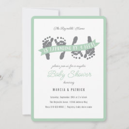 Invitación Parejas gemelas duchan Baby Shower gris verde