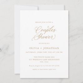 Invitación Parejas Gold Elegant Modernas Ducha Caligrafía