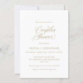 Invitación Parejas Gold Elegant Modernas Ducha Caligrafía