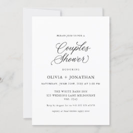 Invitación Parejas modernas y elegantes negras duchan la cali