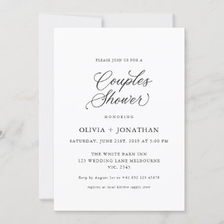 Invitación Parejas modernas y elegantes negras duchan la cali
