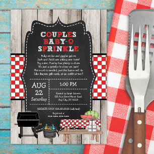 Invitación Parejas Neutrales De Madera Rusa Bebé Q Sprinkle S