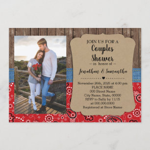 Invitación Parejas occidentales duchan moda de campo boda
