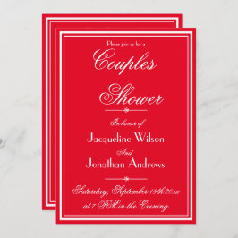 Invitación Parejas rojas románticas ducha nombre personalizad