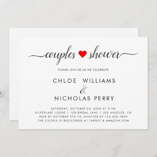 Invitación Parejas rojas simples y elegantes