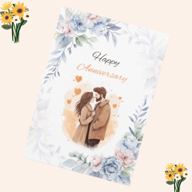 Invitación Parejas románticas celebrando su aniversario (Wish You Happy Anniversary )
