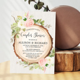 Invitación Parejas rusas chica ducha de bebé, floral rosa rub