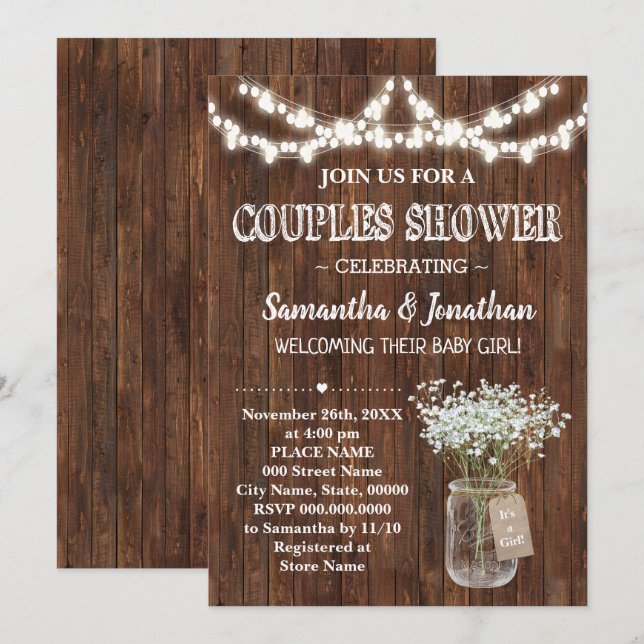 Invitación Parejas rusas duchan un granero de campo (Anverso / Reverso)