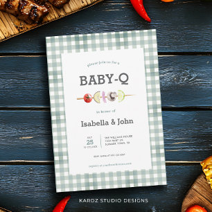 Invitación Parejas Rústicas Baby Q Barbacoa Baby Shower