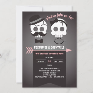 Invitación Parejas se crían fiesta de Halloween para adultos