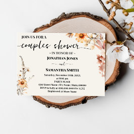 Invitación Parejas Shower Autumn Wildflowers Boho