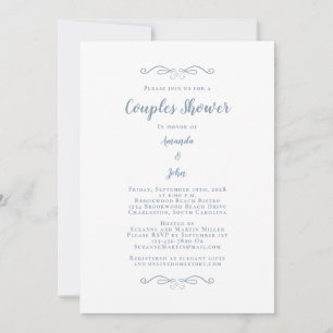 Invitación Parejas Shower Boda Engagement Party Dusty Blue