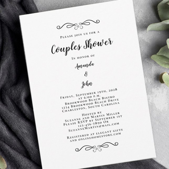 Invitación Parejas Shower Boda Partido de compromiso negro (Subido por el creador)