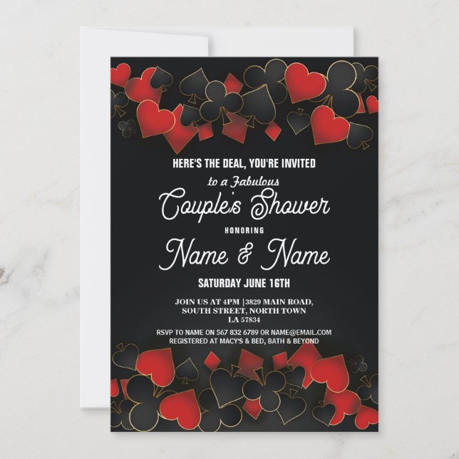 Invitación Parejas Shower Engagement Fiesta del Casino Las Ve (Anverso)