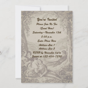 Invitación Parejas Victorianas En Un Fiesta De Picnic