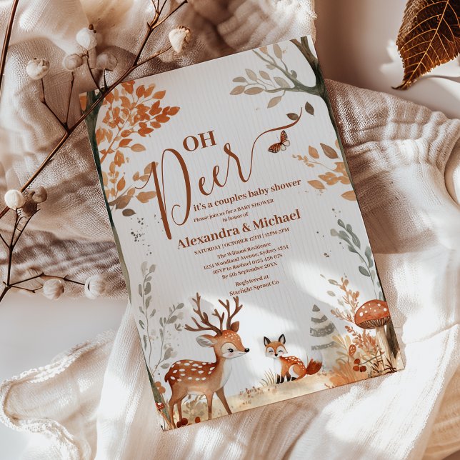 Invitación Parejas Woodland Oh Deer Forest Baby Shower (Subido por el creador)