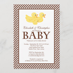 Invitación Pares amarillos modernos Baby Shower de los patos