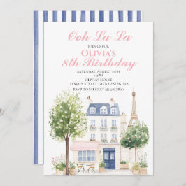 Invitación Paris Birthday Parisian Cafe Tea Fiesta