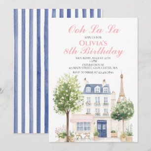 Invitación Paris Birthday Parisian Cafe Tea Fiesta