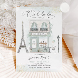 Invitación Paris Birthday Parisian Cafe Tea Fiesta Birthday