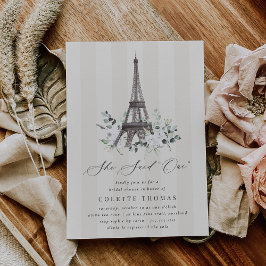 Invitación Paris Bloom Floral Eiffel Tower Bridal Shower