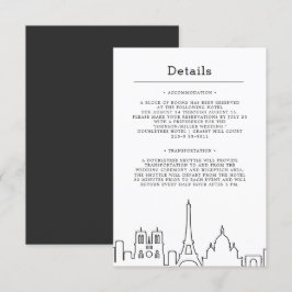 Invitación París, Boda de Francia | Detalles del invitado