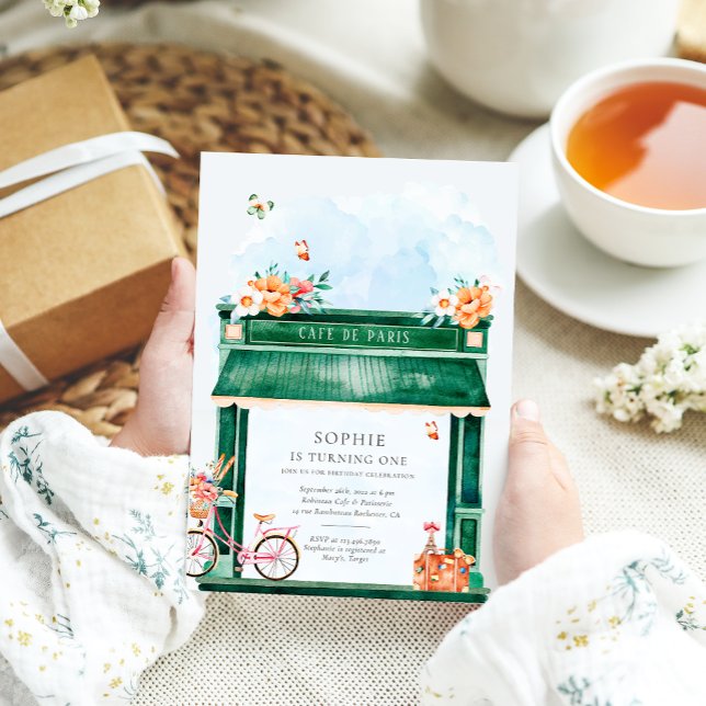 Invitación Paris Cafe Boulangerie Watercolor Fiesta de cumple (Subido por el creador)