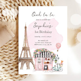 Invitación Paris Café Francés Parisino Tea Fiesta Chica Cumpl