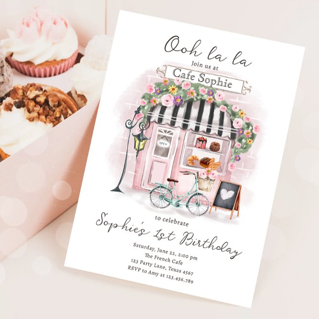 Invitación Paris Café Francés Parisino Tea Fiesta Chica Cumpl (Subido por el creador)
