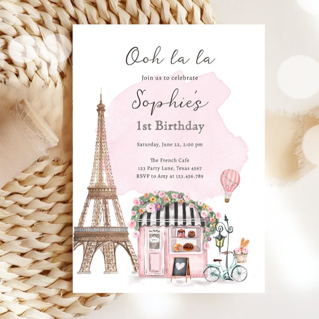 Invitación Paris Café Francés Parisino Tea Fiesta Chica Cumpl (Subido por el creador)