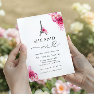 Invitación París Dijo Que Oui Eiffel Tower Bridal Shower
