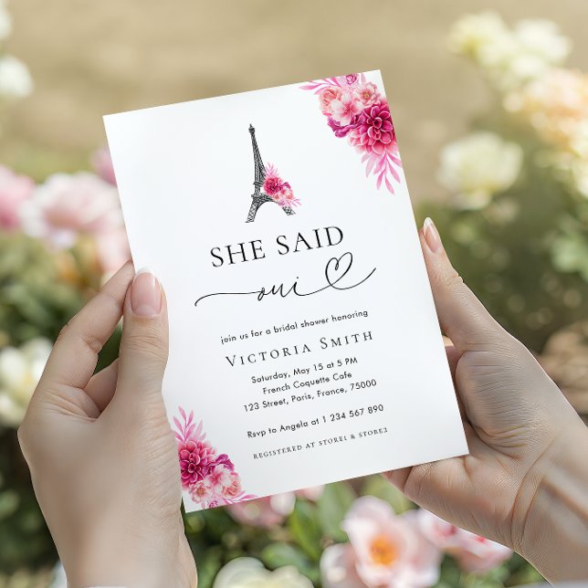 Invitación París Dijo Que Oui Eiffel Tower Bridal Shower (Subido por el creador)