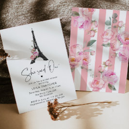 Invitación París Dijo que Oui minimalista ducha de novia fran