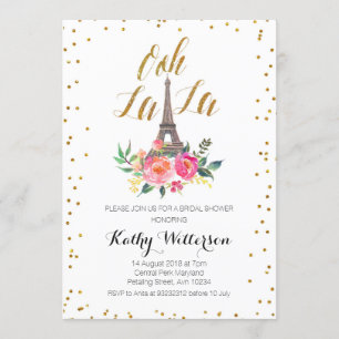 Invitación Paris Eiffel Tower Bridal Shower