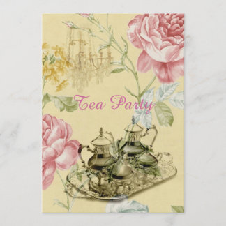 Invitación paris floral resorte novia ducha té fiesta
