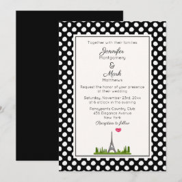 Invitación París francés con Boda de la Torre Eiffel