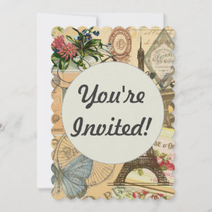 Invitación París Francia Viajes de arte colorido