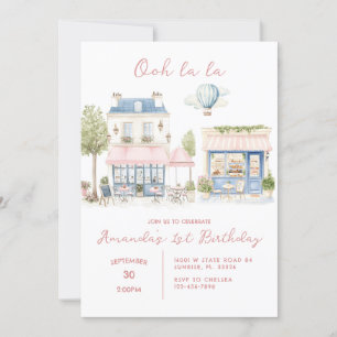 Invitación Paris French Cafe Tea Fiesta Chica Cumpleaños