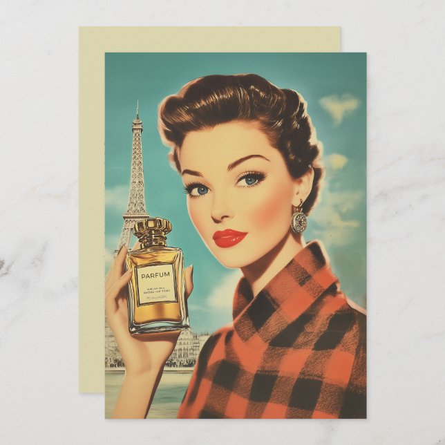 Invitación Paris Perfume Ad Elegance (Anverso / Reverso)