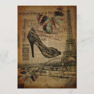 Invitación paris stilettos botánicos franceses