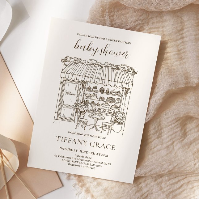 Invitación Paris Theme French Patisserie Baby Shower (Subido por el creador)