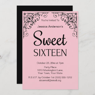 Invitación Parisian Boutique Pink Black Sweteen