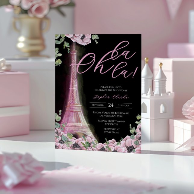 Invitación Parisian Oh La La Bridal Shower (Subido por el creador)