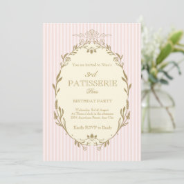 Invitación Parisian Patisserie French Vintage Style Pink