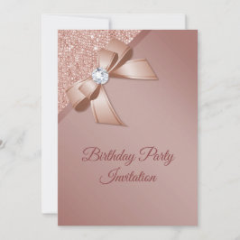 Invitación Parkles y fiesta de cumpleaños del glamour de oro