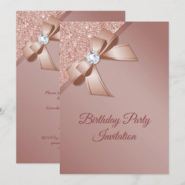 Invitación Parkles y fiesta de cumpleaños del glamour de oro